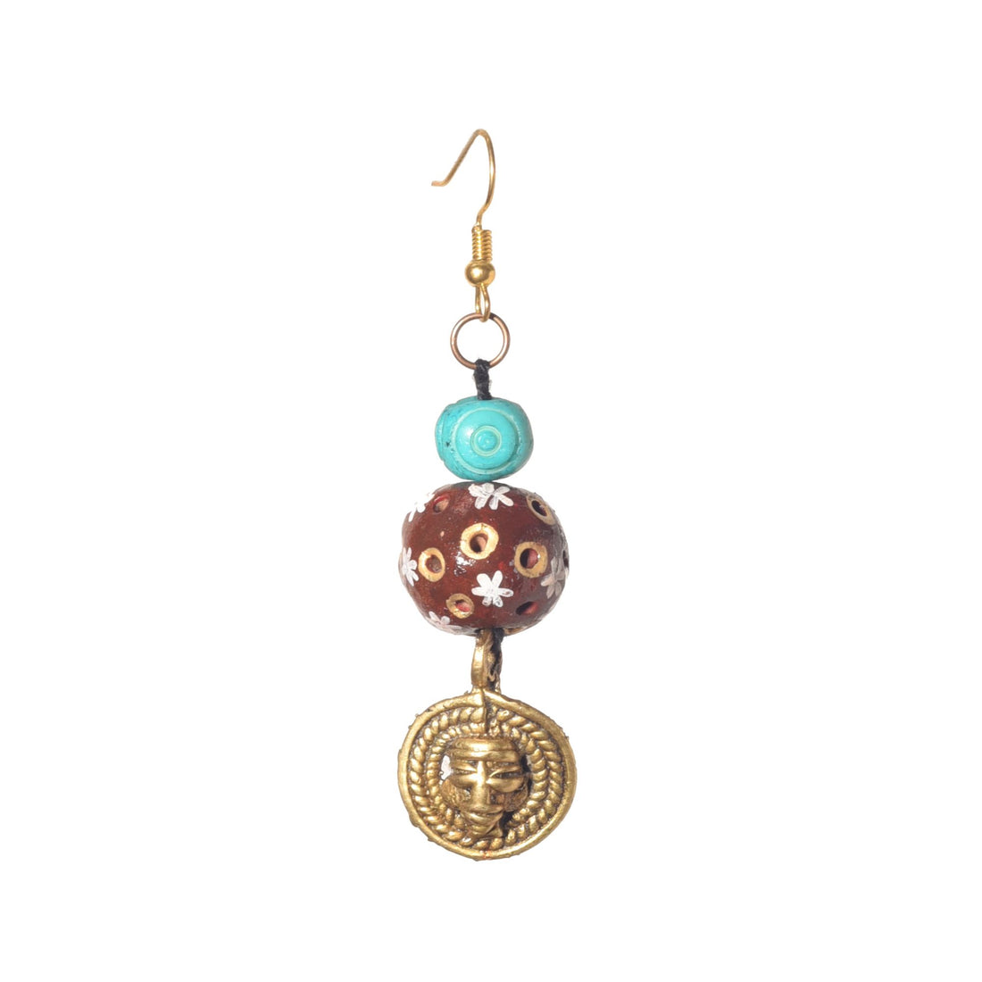 Brass Blossom Strokes Ethnic Earrings