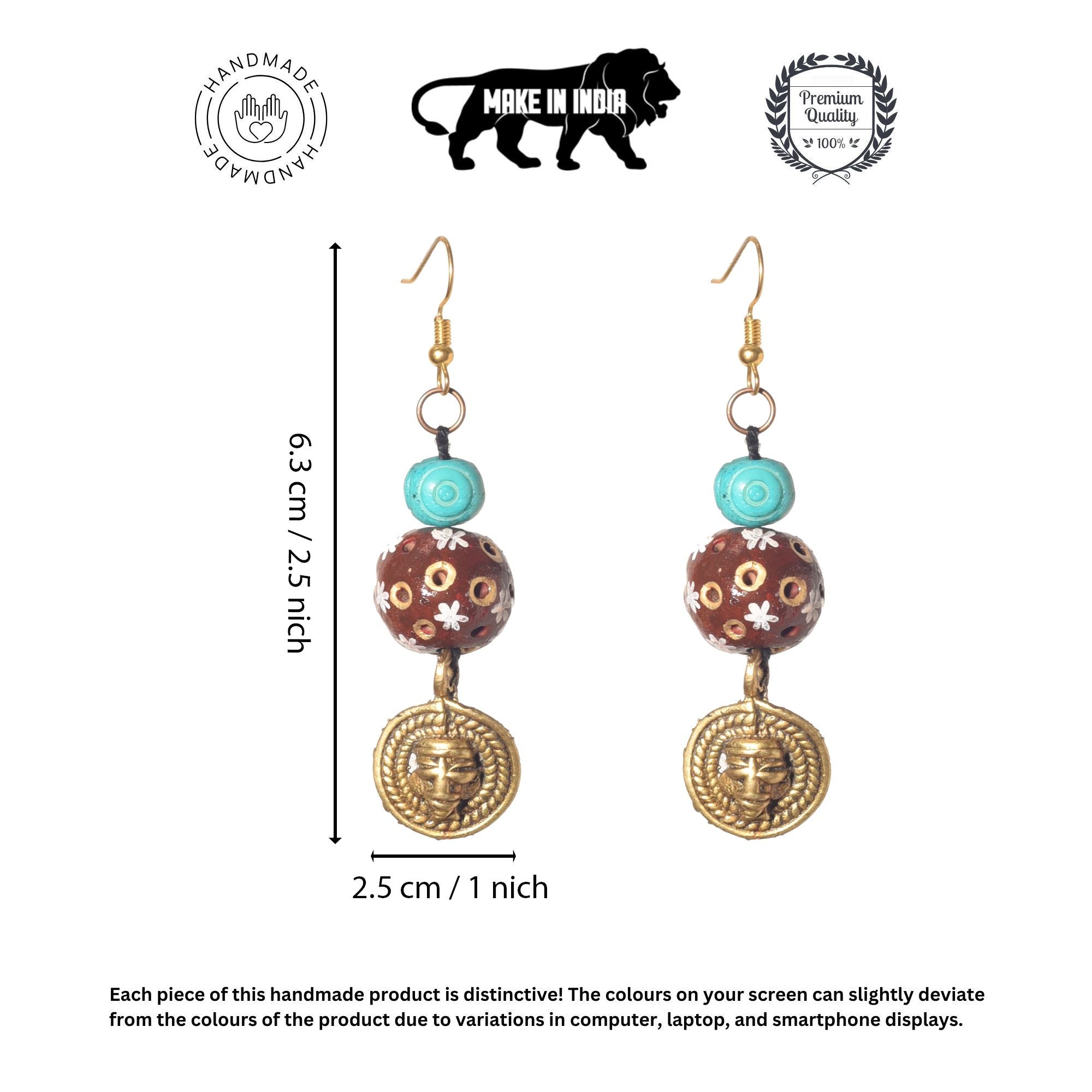 Brass Blossom Strokes Ethnic Earrings