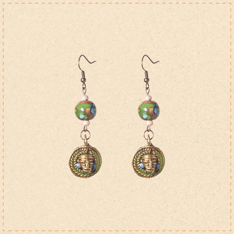 Bohemian Brass Strokes Ethnic Earrings