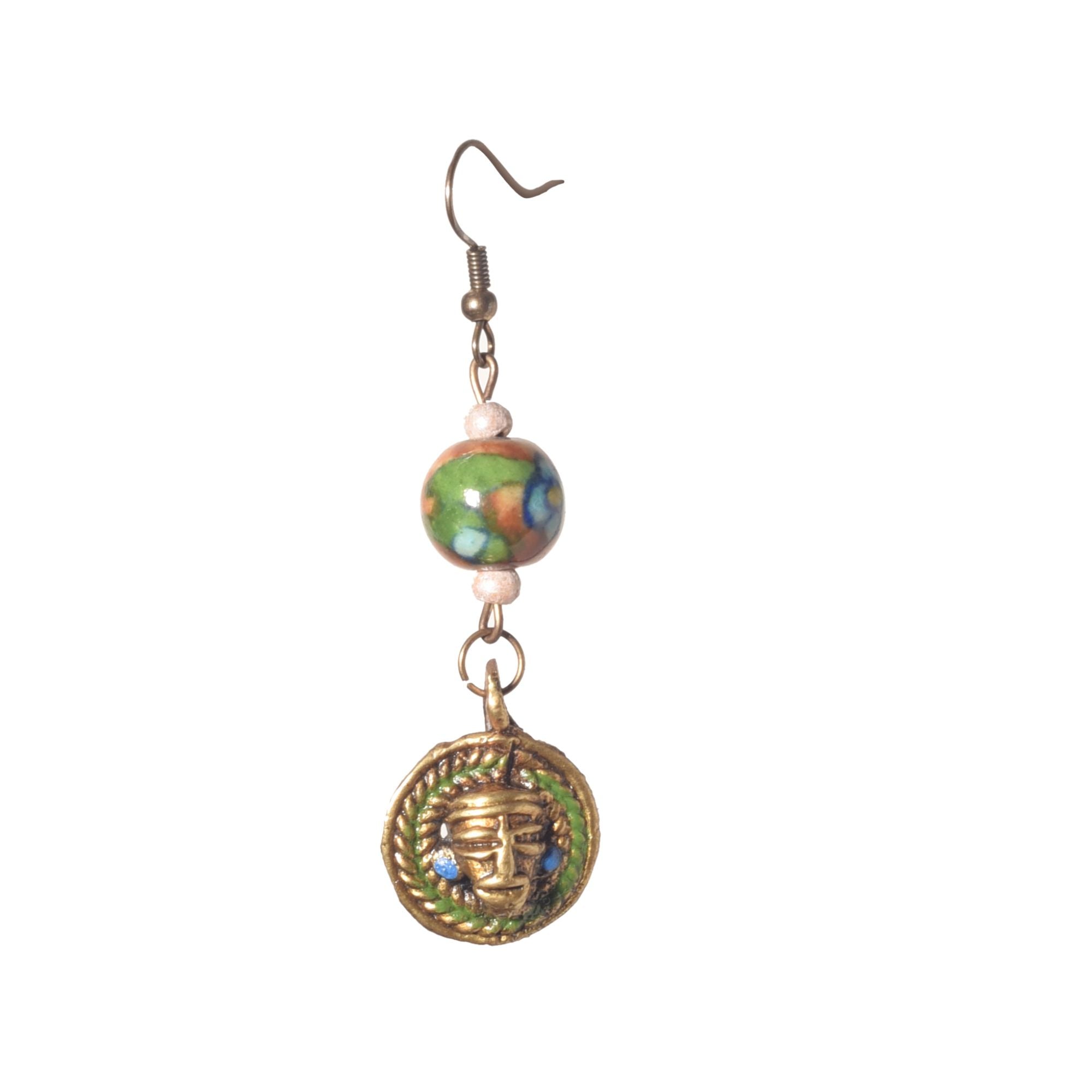 Bohemian Brass Strokes Ethnic Earrings