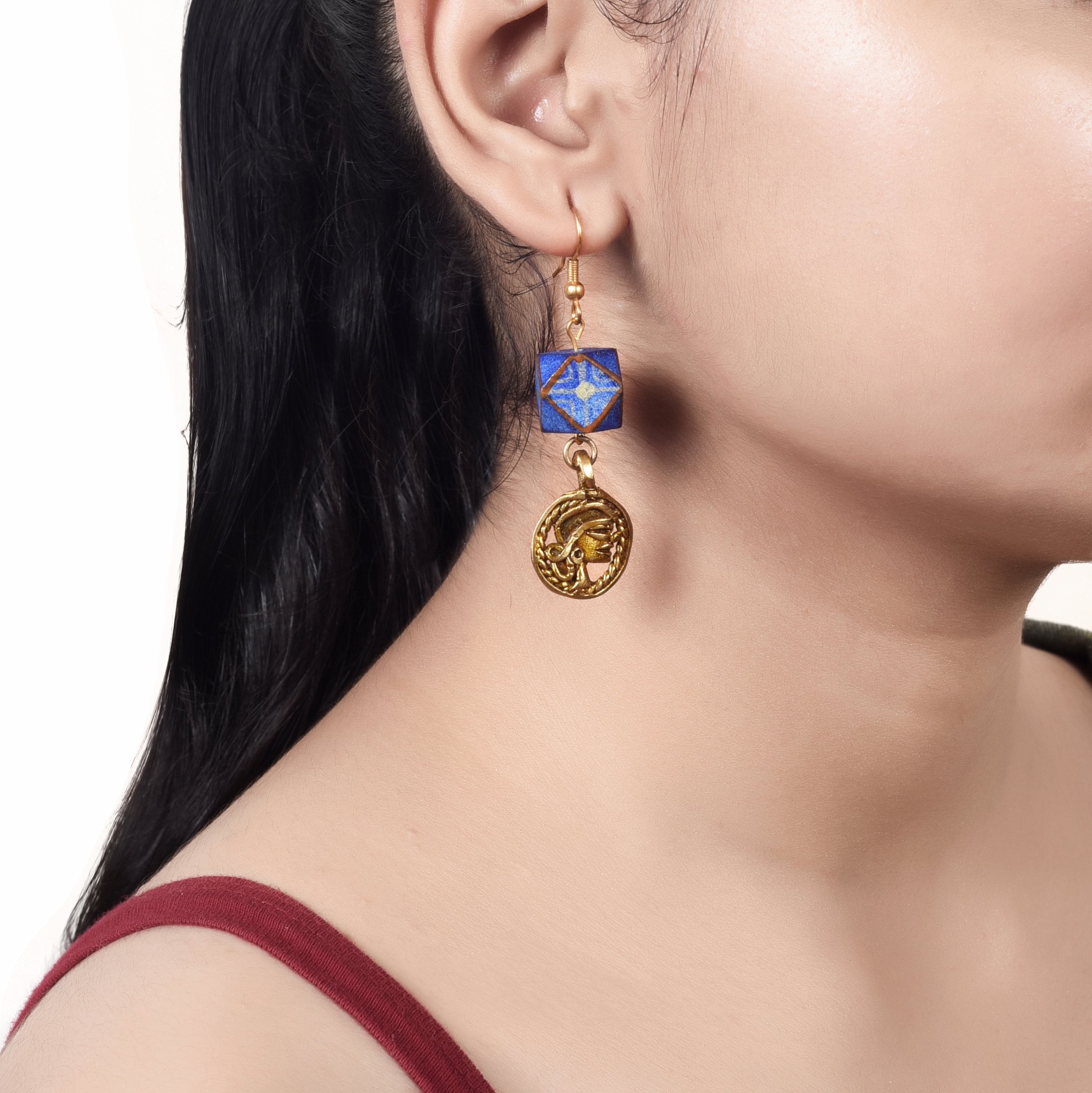 Abstract Gild Charms Ethnic Earrings
