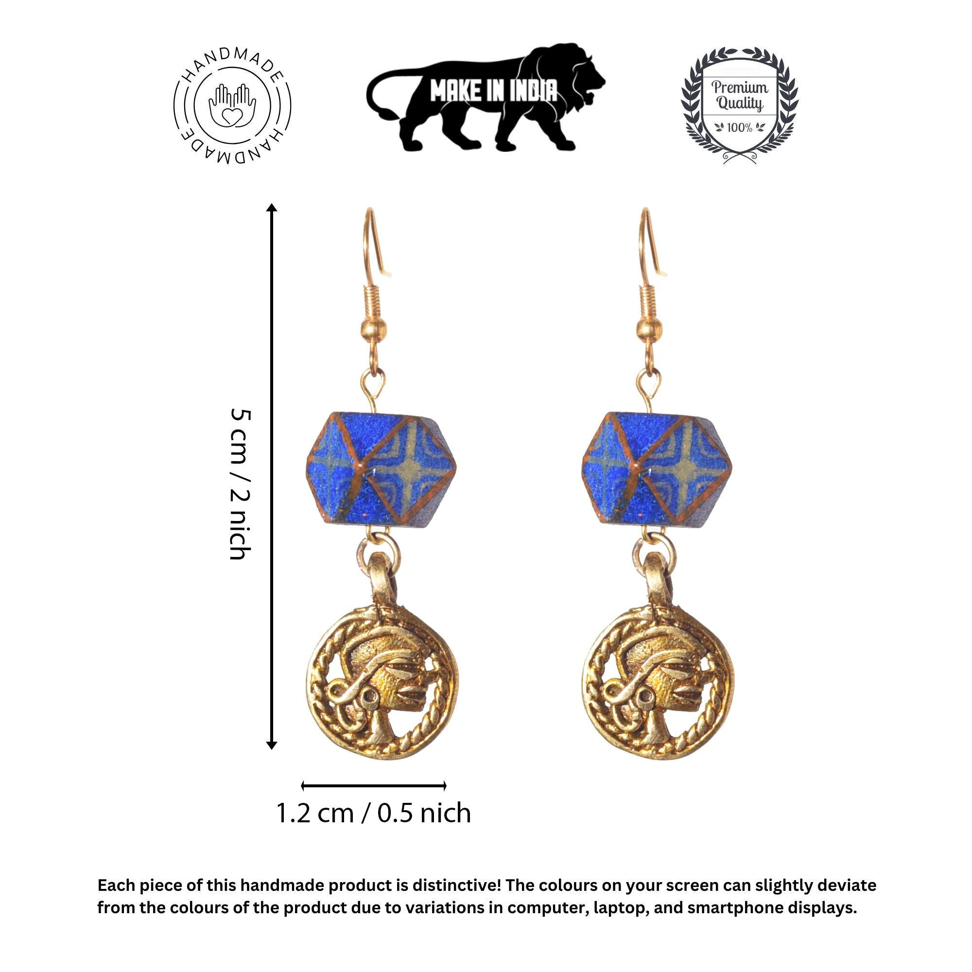Abstract Gild Charms Ethnic Earrings