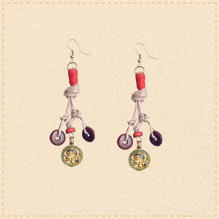 Boho Chic: Handcrafted Wooden Earrings with Brass