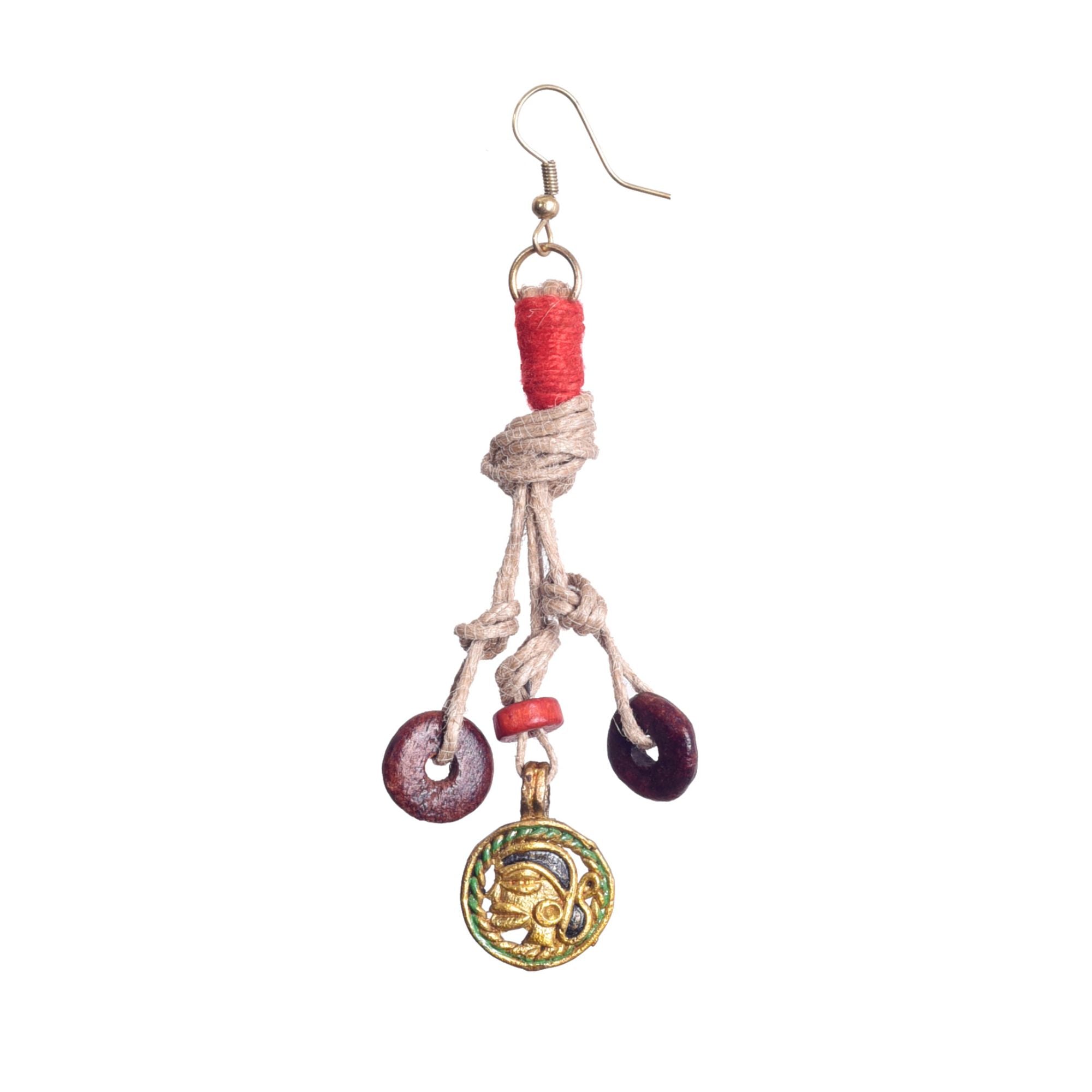 Boho Chic: Handcrafted Wooden Earrings with Brass