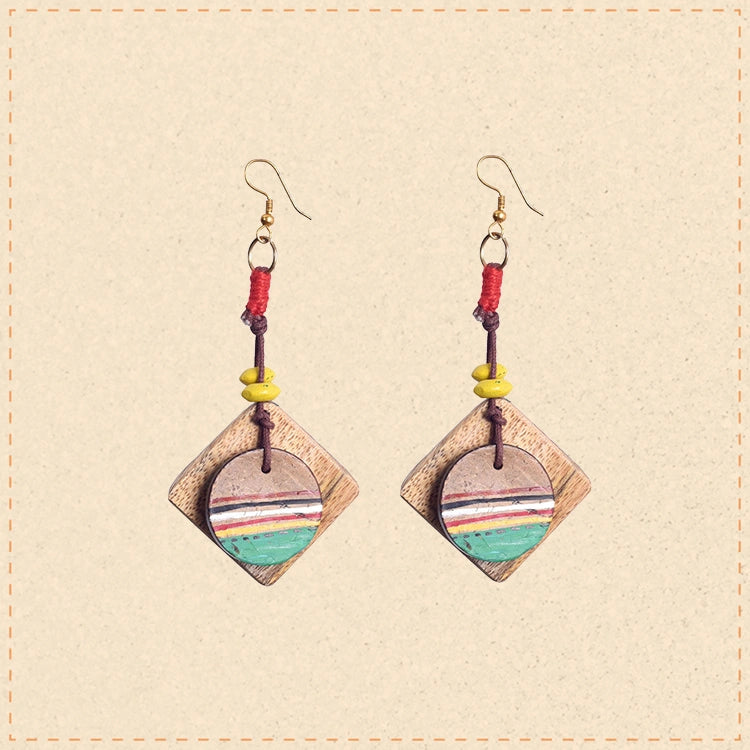 Artistic Charm: Handcrafted Wooden Earrings