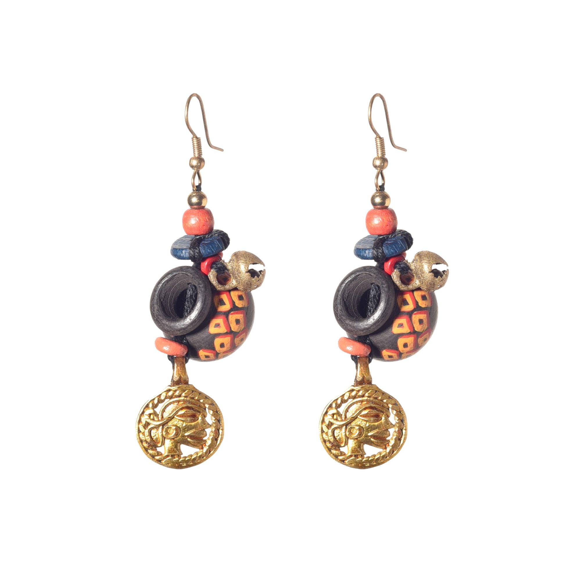 Earthy Pottery Charms Ethnic Earrings