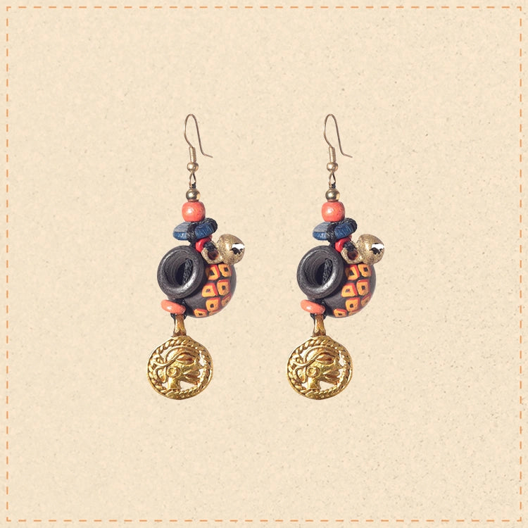 Earthy Pottery Charms Ethnic Earrings