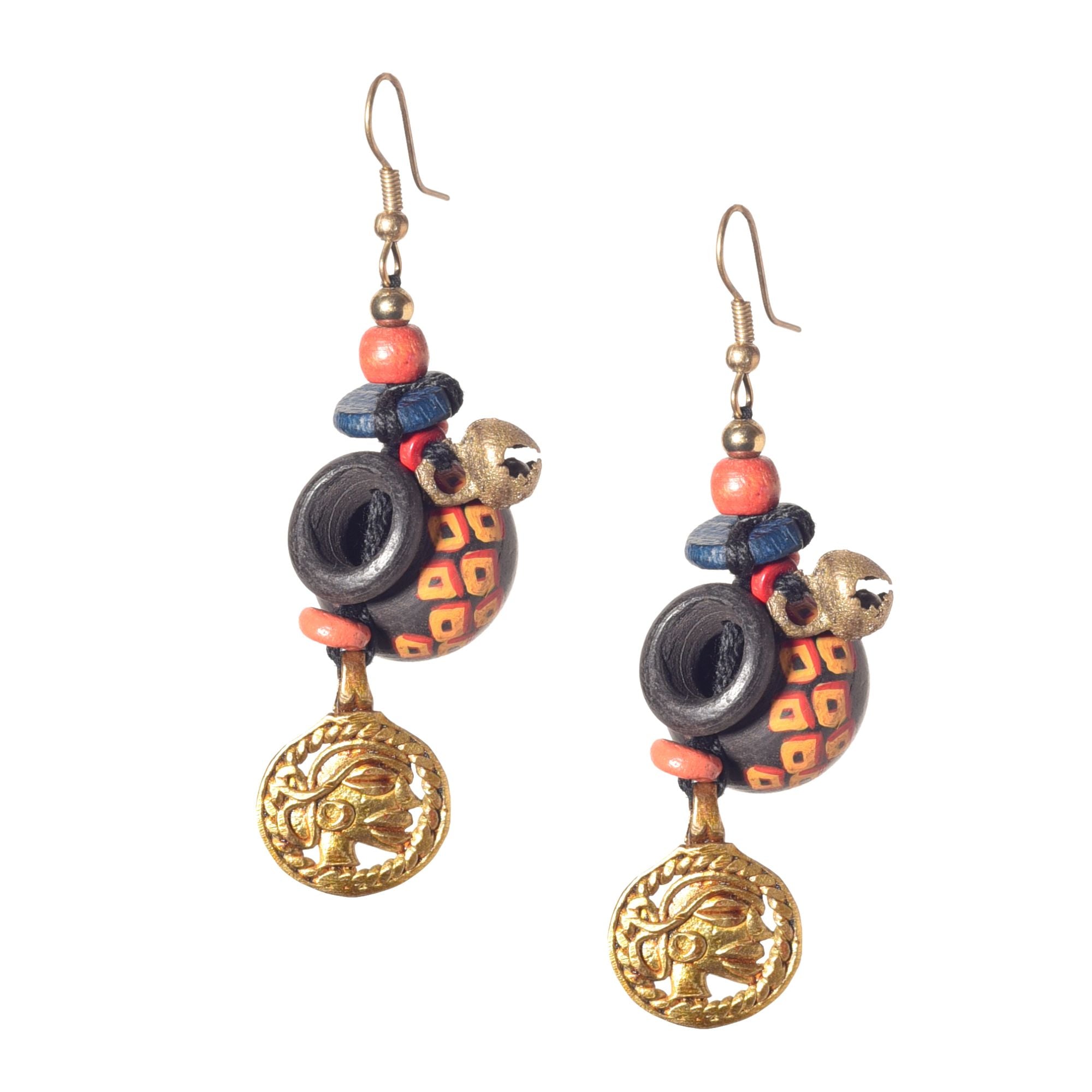 Earthy Pottery Charms Ethnic Earrings