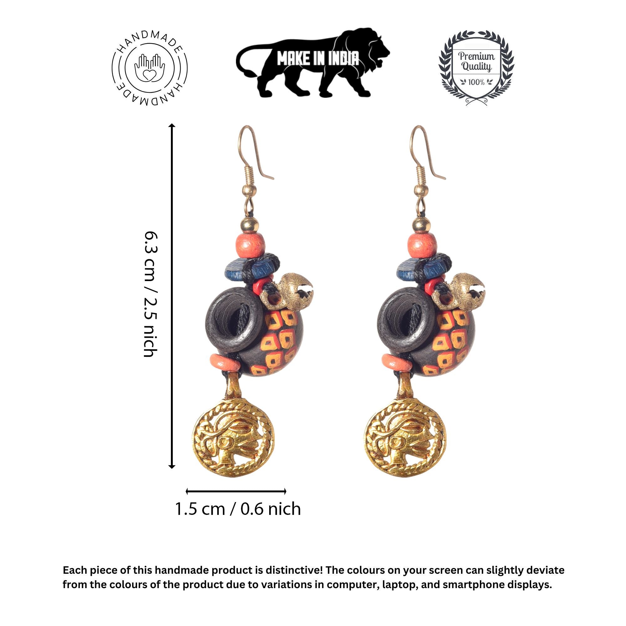 Earthy Pottery Charms Ethnic Earrings