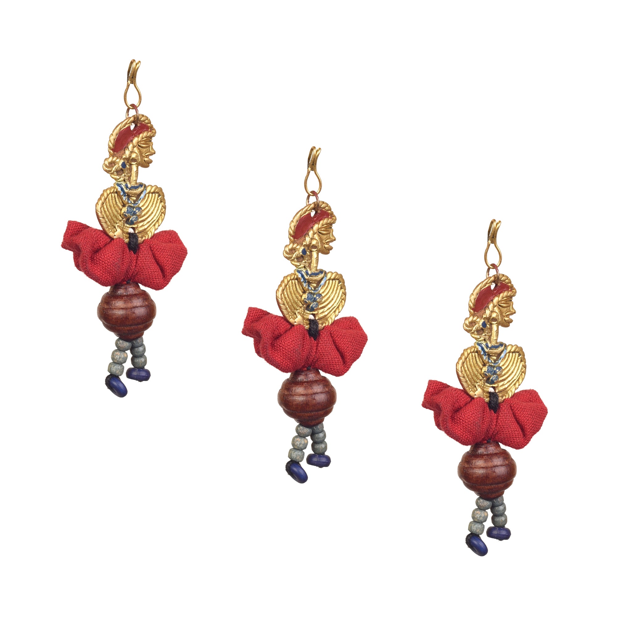 The Dancing Empress Handcrafted Brass Buttons S03, Red