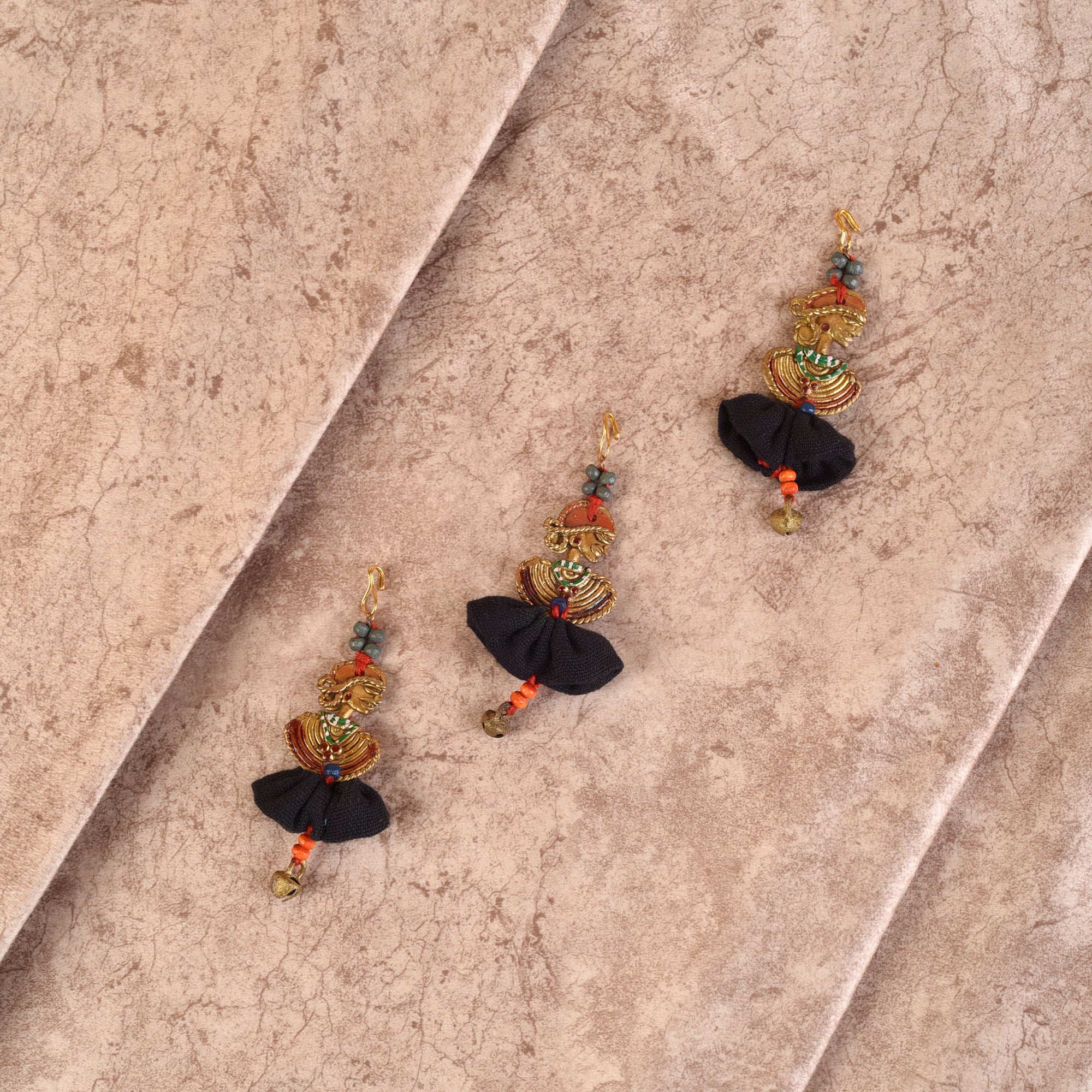 The Dancing Empress Handcrafted Brass Buttons S03, Black