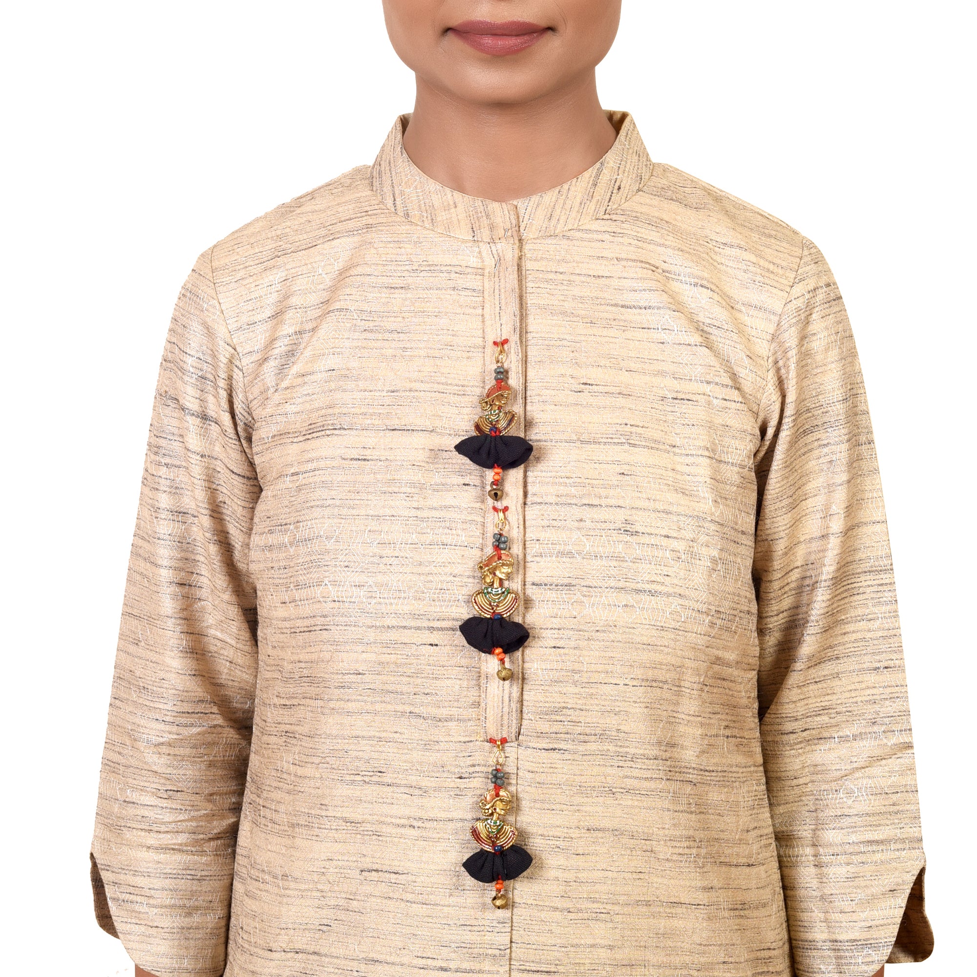 The Dancing Empress Handcrafted Brass Buttons S03, Black