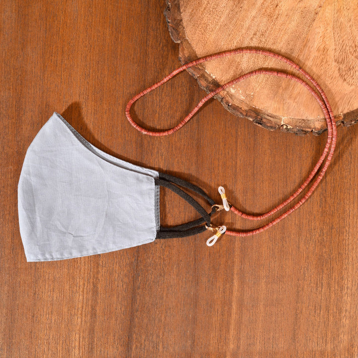 Rust Hancrafted Beaded Mask/Eyewear String