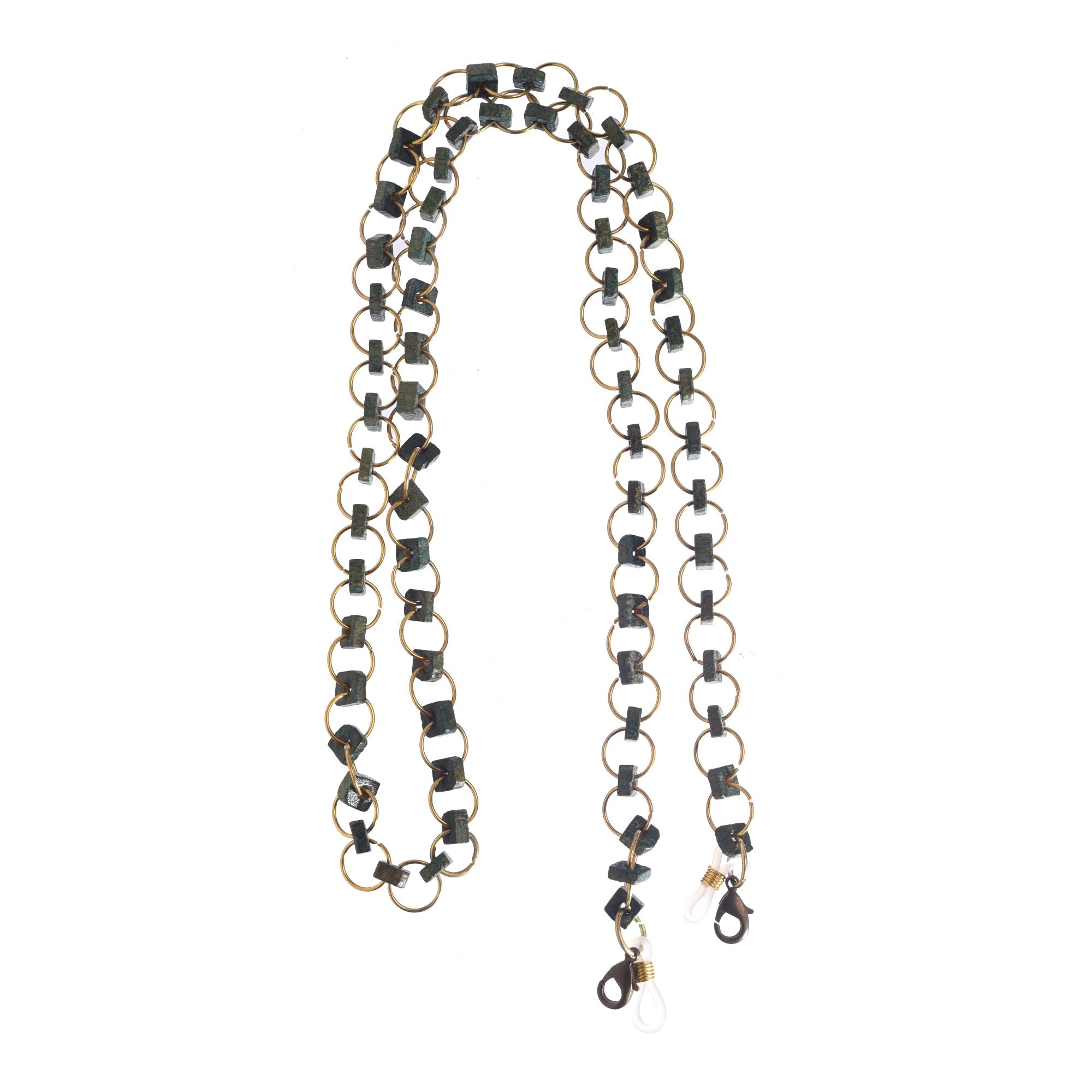 Olive Hancrafted Studed Mask/Eyewear String