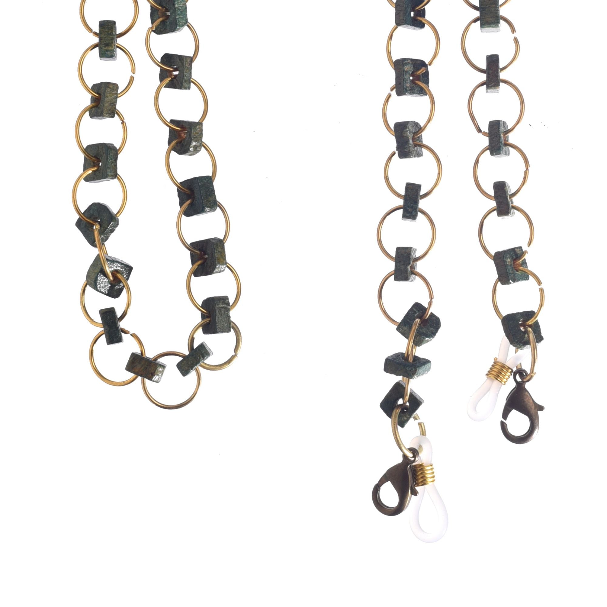 Olive Hancrafted Studed Mask/Eyewear String