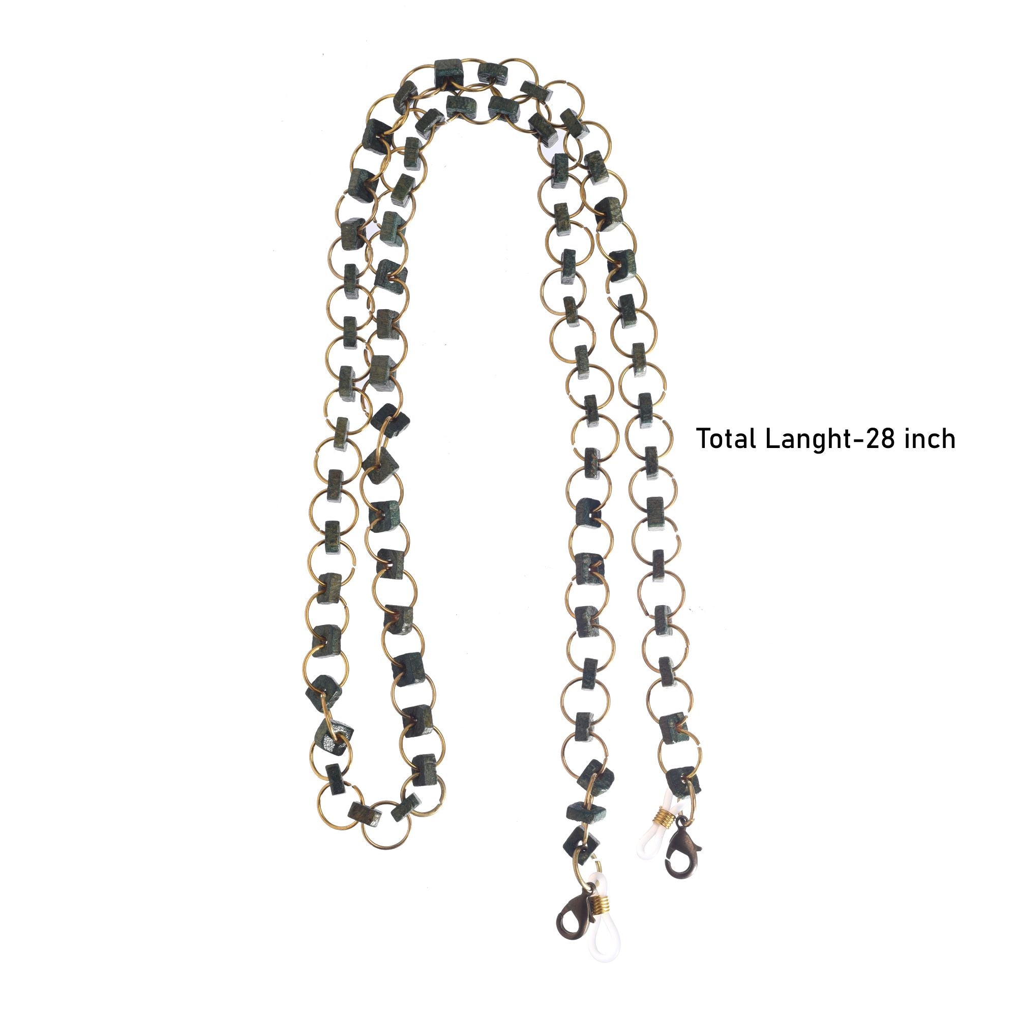 Olive Hancrafted Studed Mask/Eyewear String