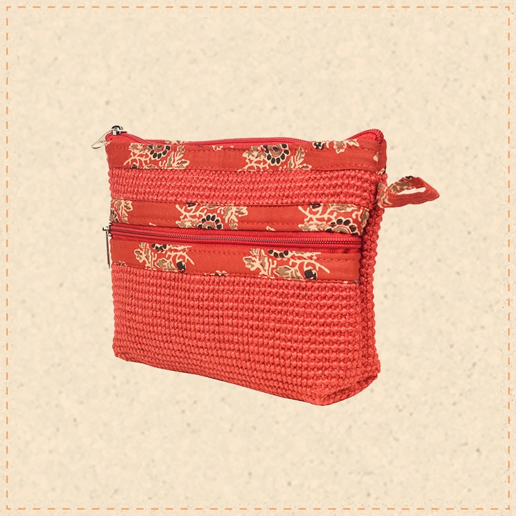 Kalamkari Red Cosmetics/Toiletry Organiser