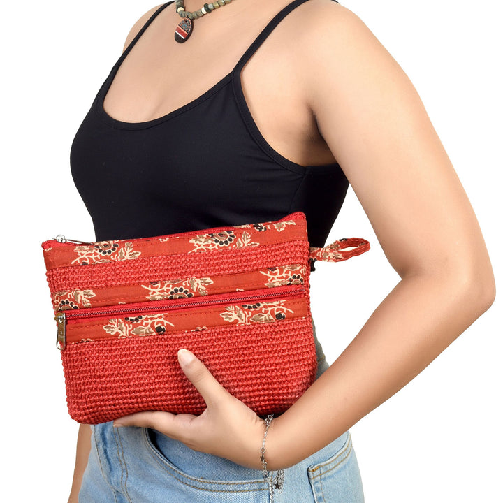 Kalamkari Red Cosmetics/Toiletry Organiser