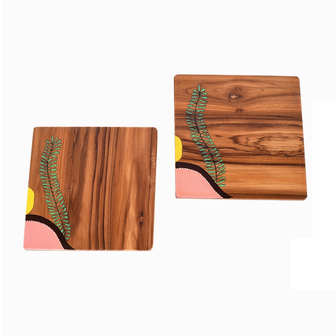 Leaf patterns trivets SET OF 2 (8x8x0.2)