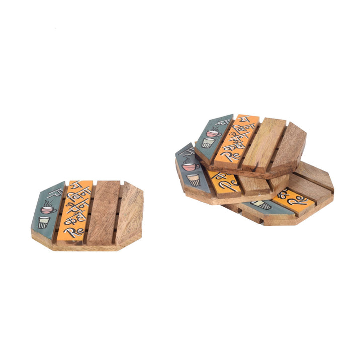 Slogan Sensations Wooden Tea Coasters S04