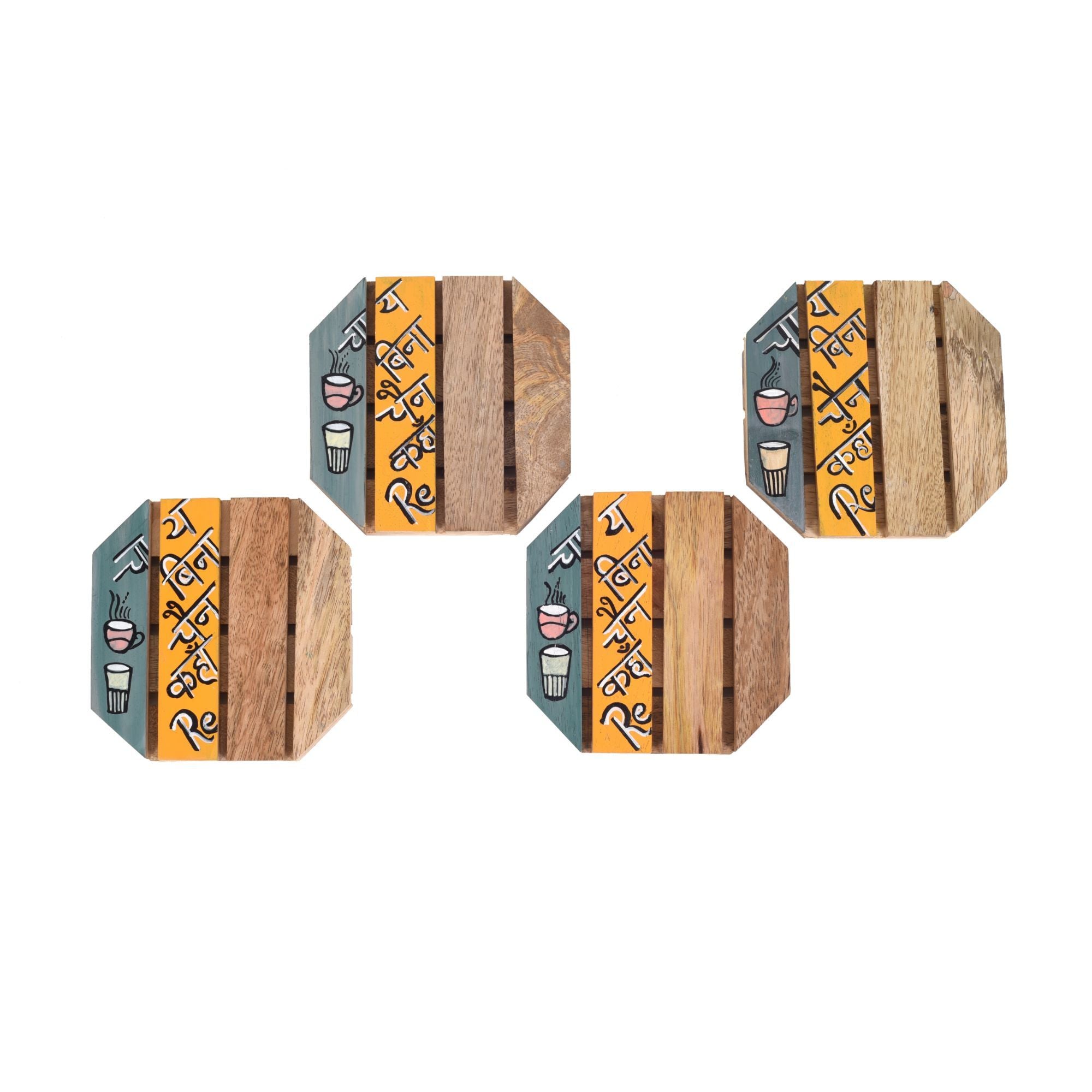 Slogan Sensations Wooden Tea Coasters S04