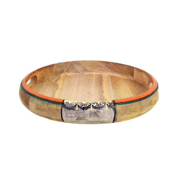 Kapila Handcrafted Wooden 360� Revolving Tray Decorative Rotating Platter for Dining Table and Kitchen