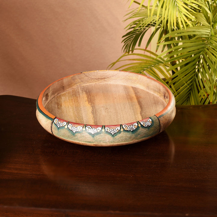 Kapila Handcrafted Wooden 360� Revolving Tray Decorative Rotating Platter for Dining Table and Kitchen