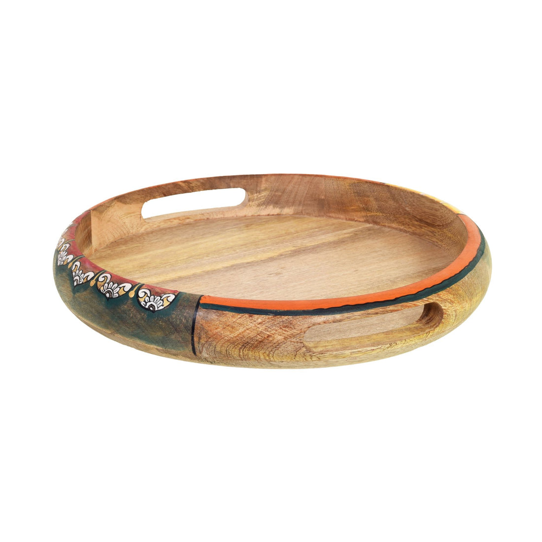 Kapila Handcrafted Wooden 360� Revolving Tray Decorative Rotating Platter for Dining Table and Kitchen