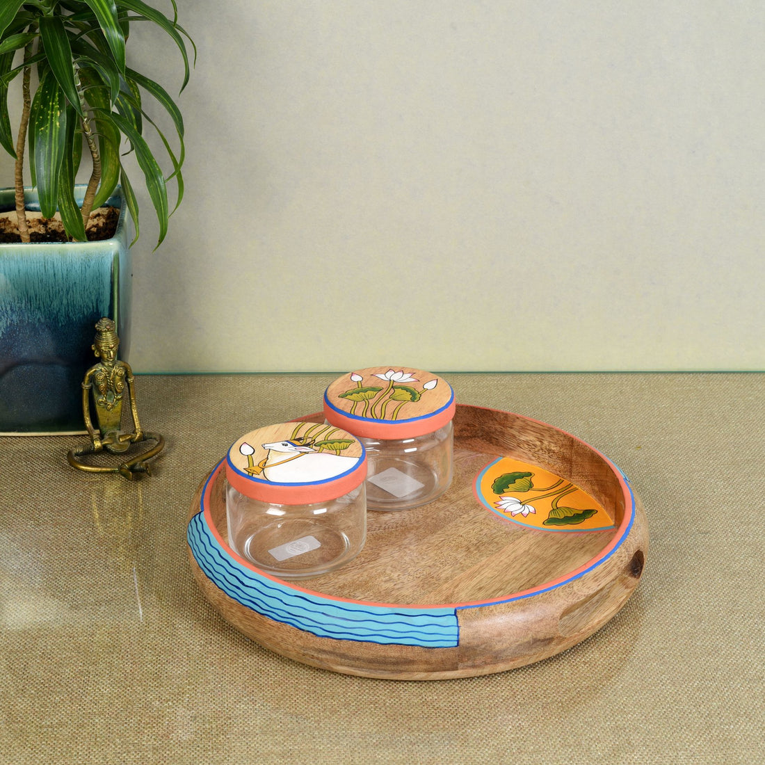 Pichhwai Leela Round Serving Tray