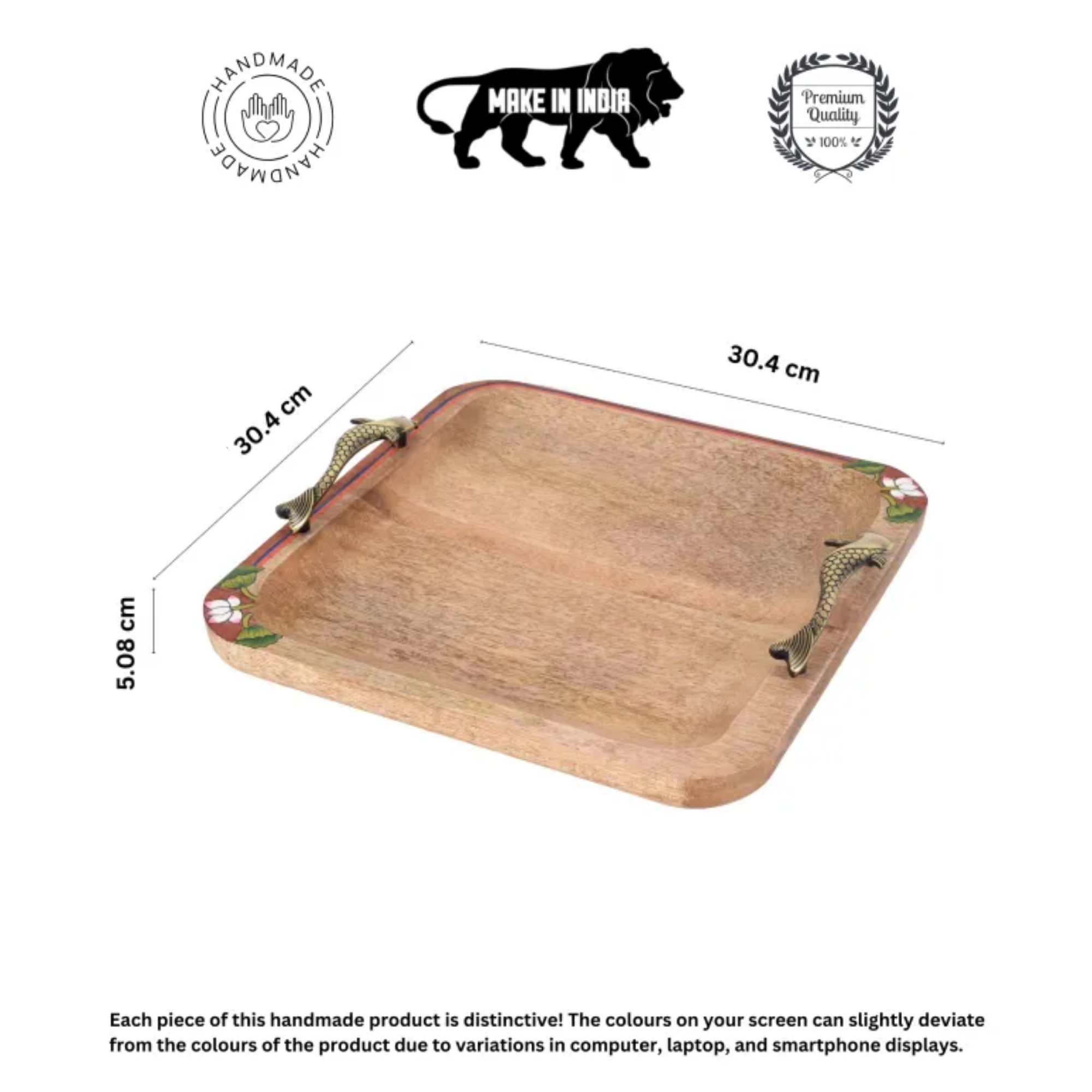 Pichhwai iteha quad serving tray (12x12x1)