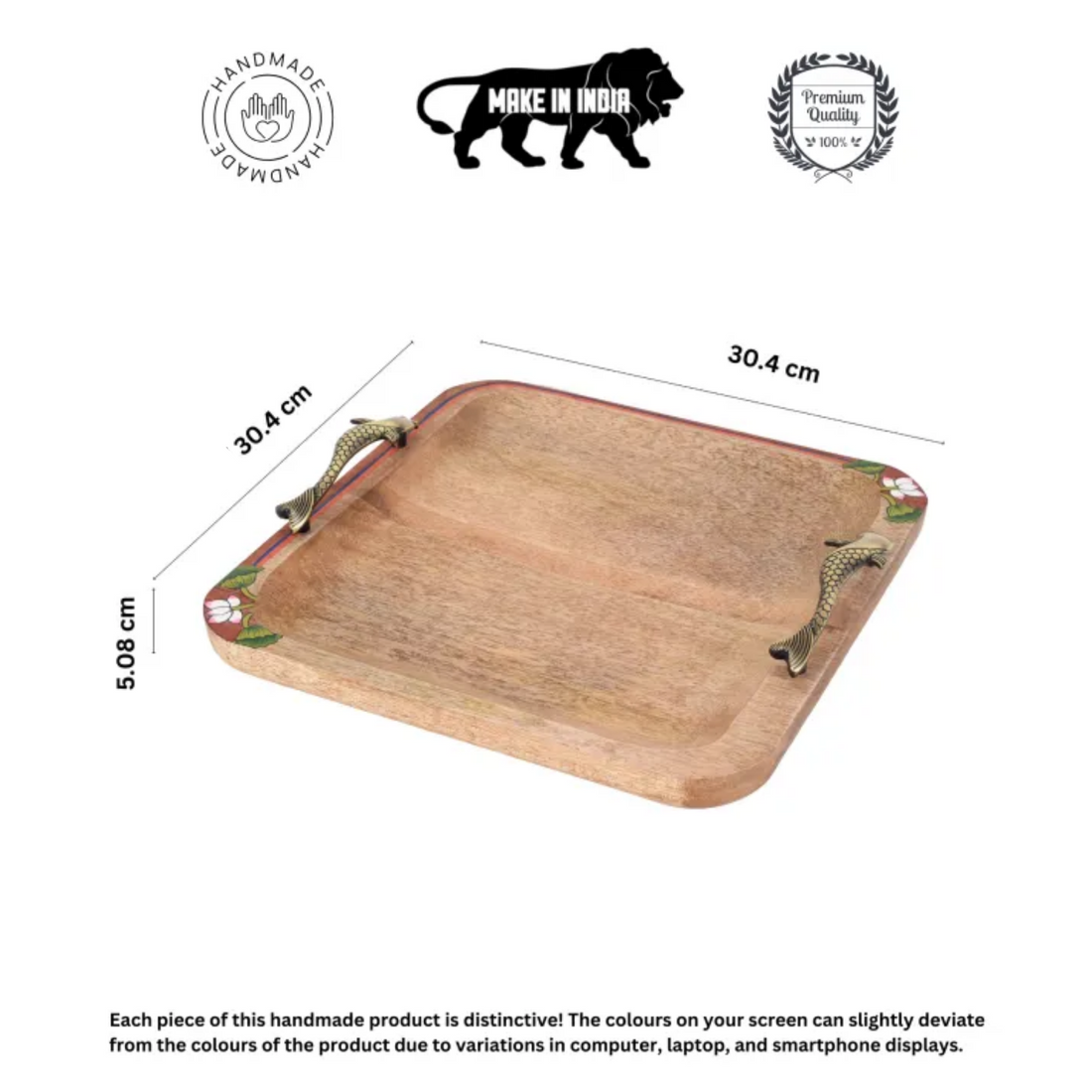 Pichhwai iteha quad serving tray (12x12x1)