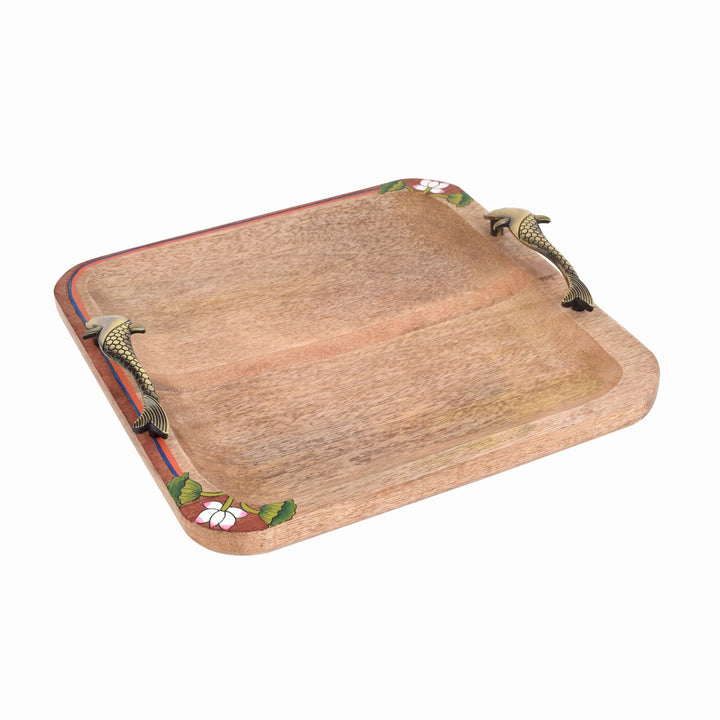 Pichhwai iteha quad serving tray (12x12x1)