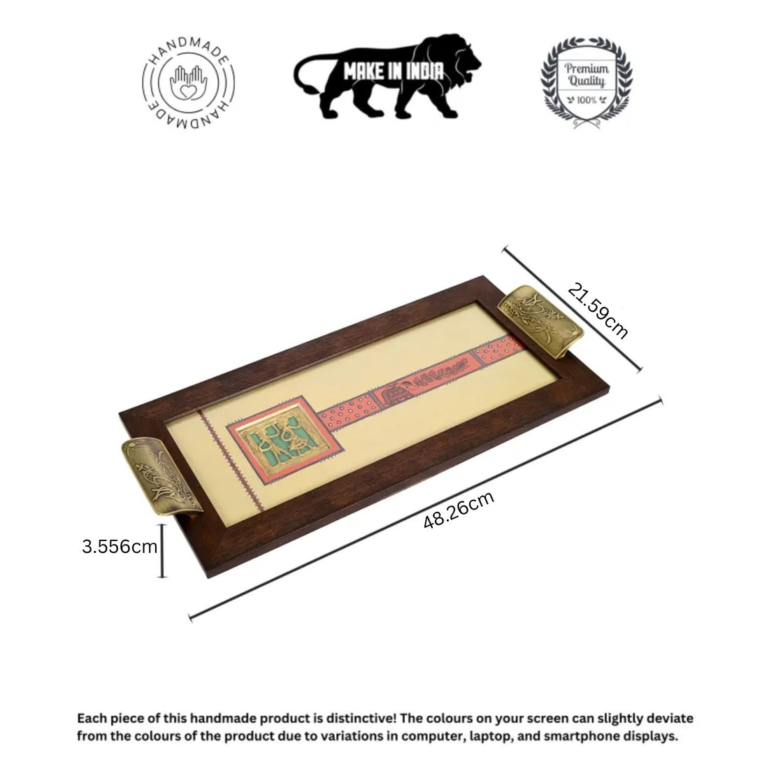 Aakriti Art Creations Wooden Rectangle Serving Tray