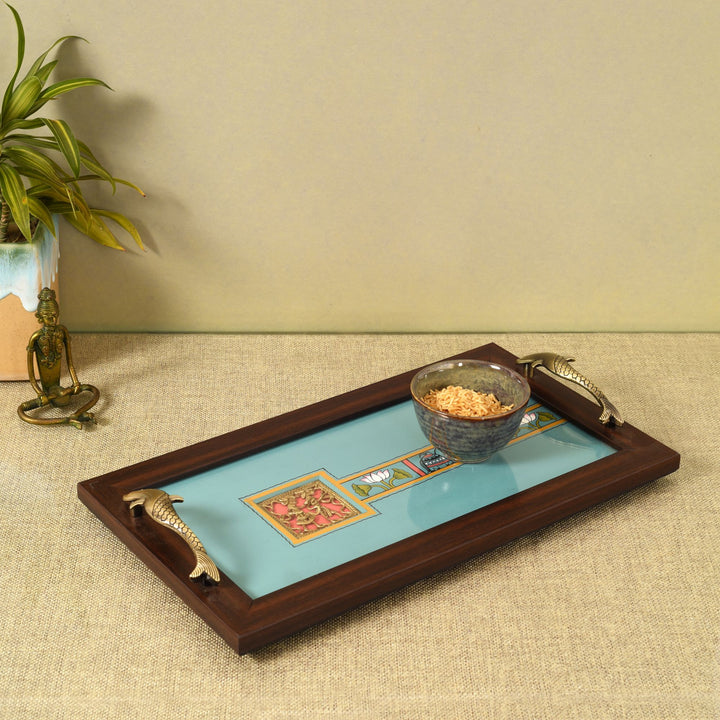 Periwinkle elephant serving tray (16x9x2)