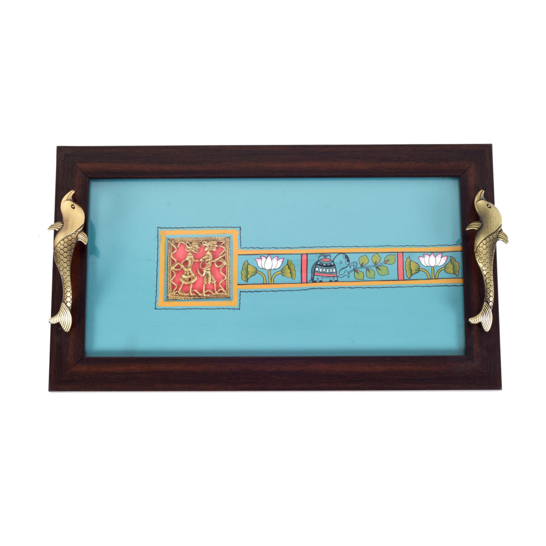 Periwinkle elephant serving tray (16x9x2)