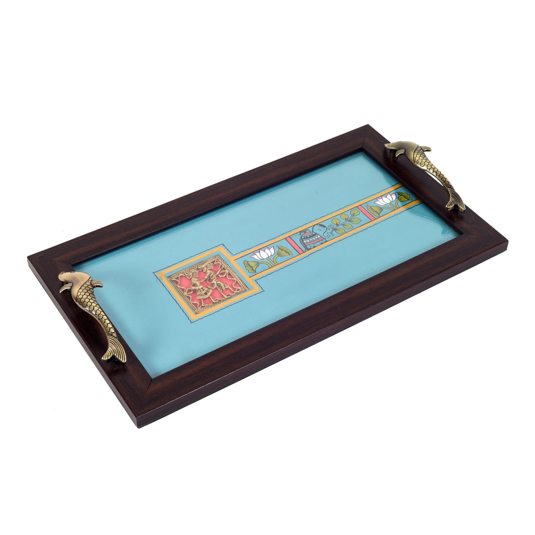 Periwinkle elephant serving tray (16x9x2)