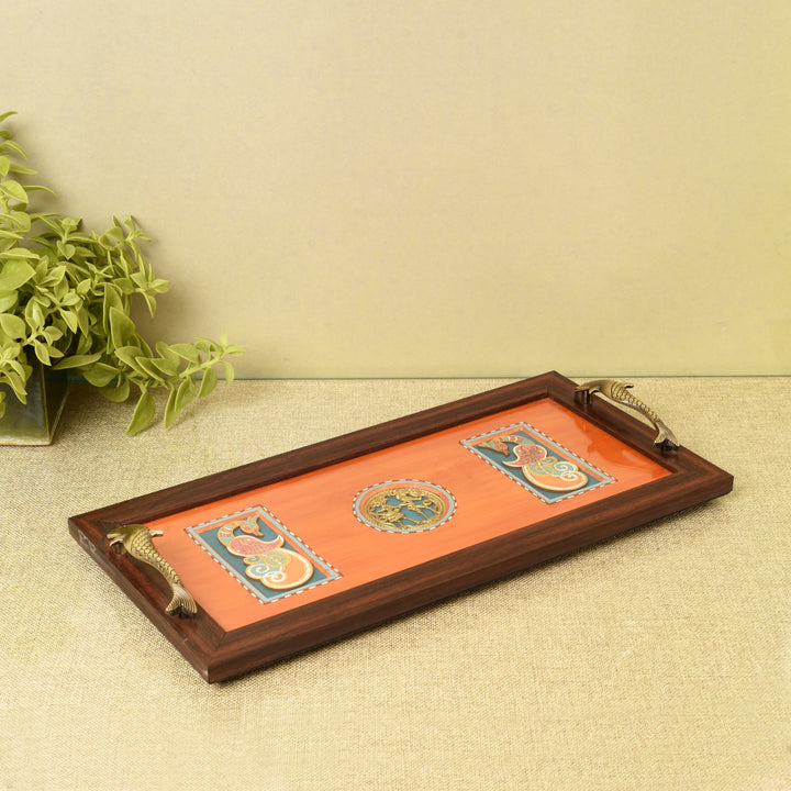 Sunset Peacock Tray