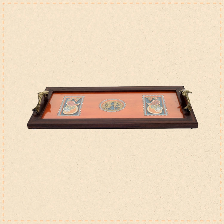 Sunset Peacock Tray