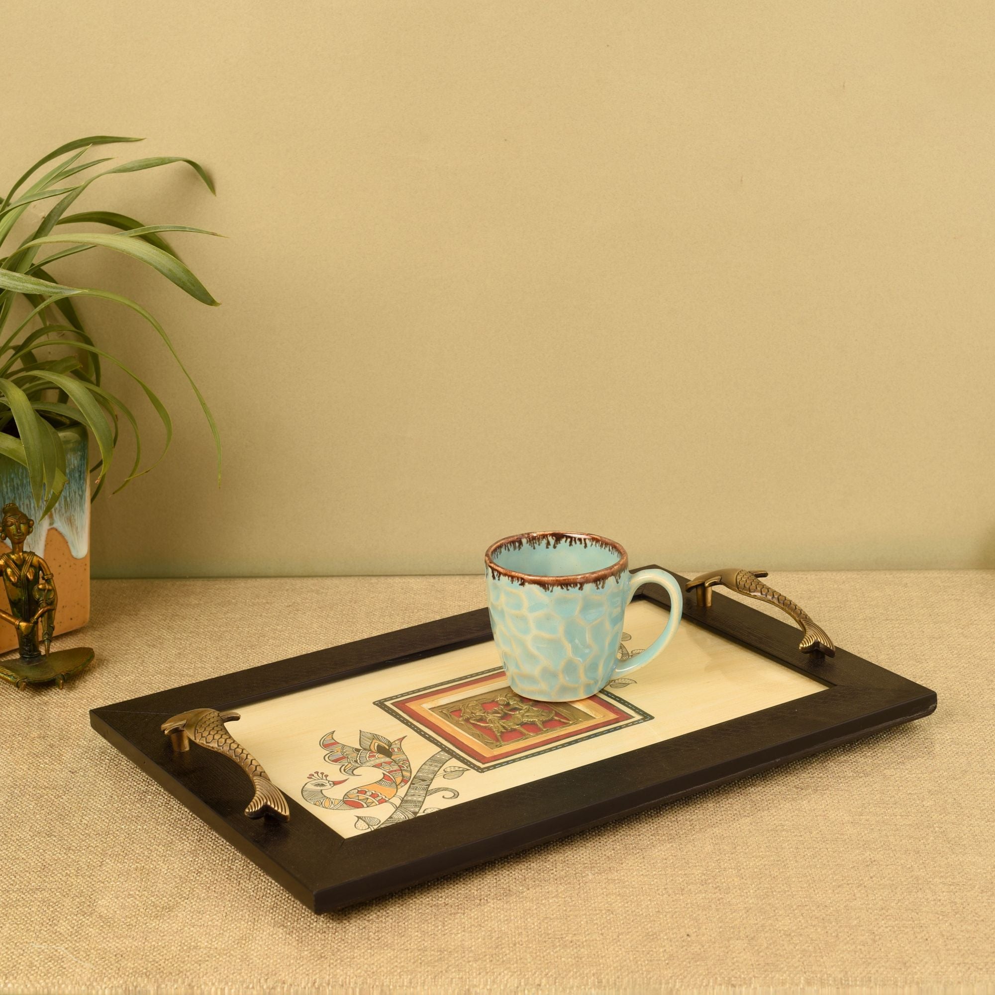 Cultural Fusion Hand-Painted Tray