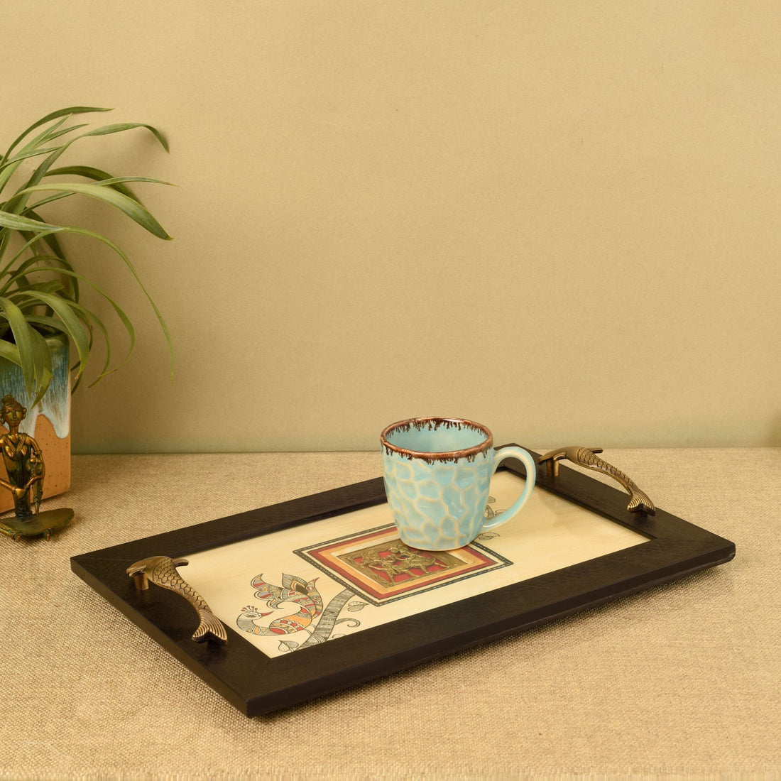 Cultural Fusion Hand-Painted Tray