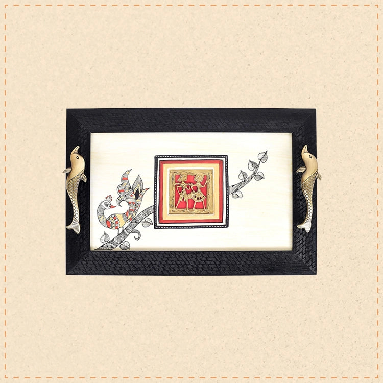 Cultural Fusion Hand-Painted Tray