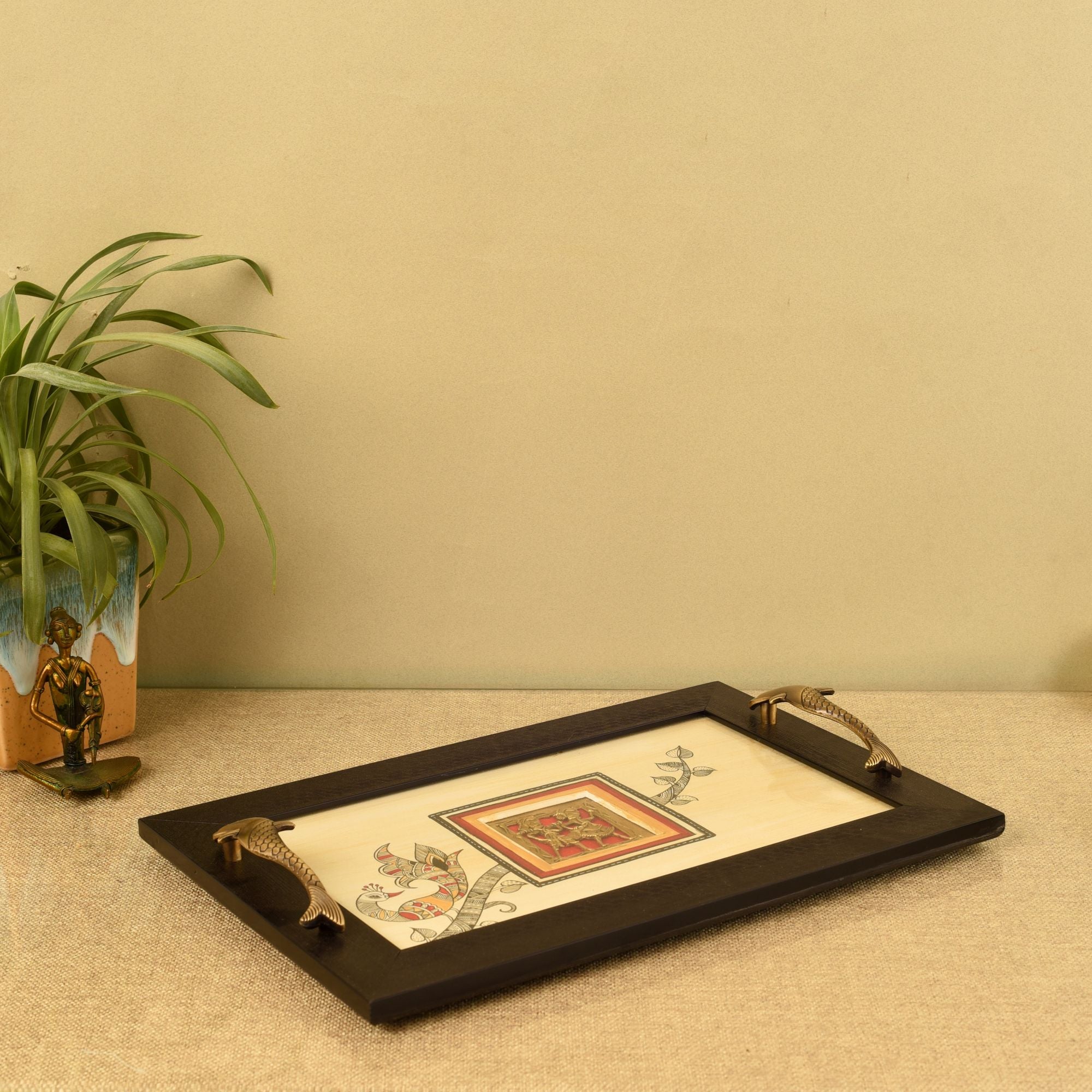 Cultural Fusion Hand-Painted Tray