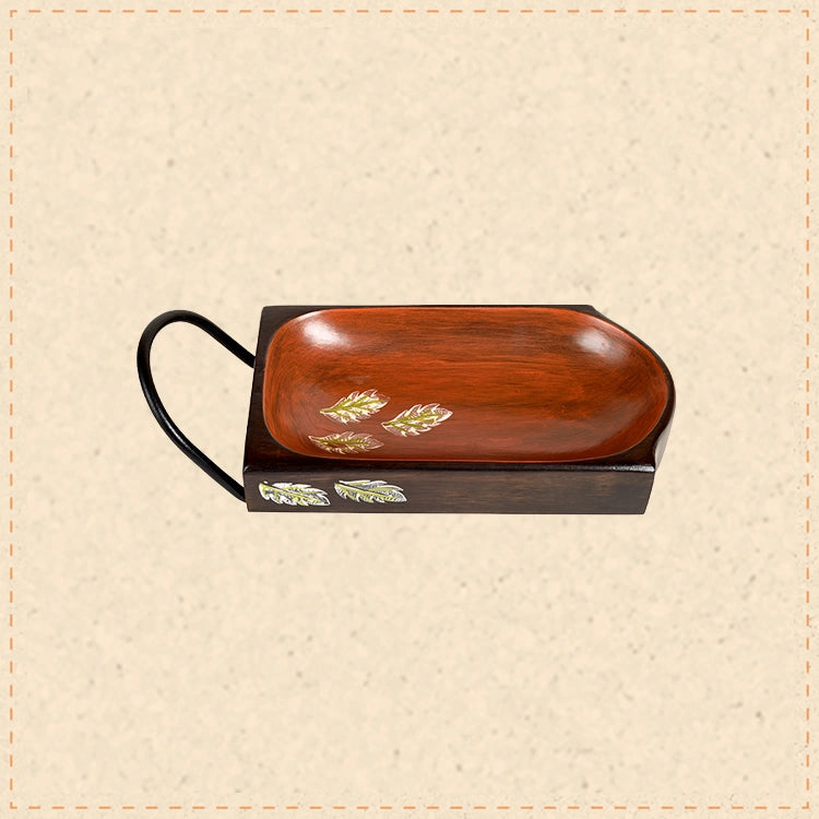 Chips n Snacks Server with Sleek Metal Handle (9x4x2.5)