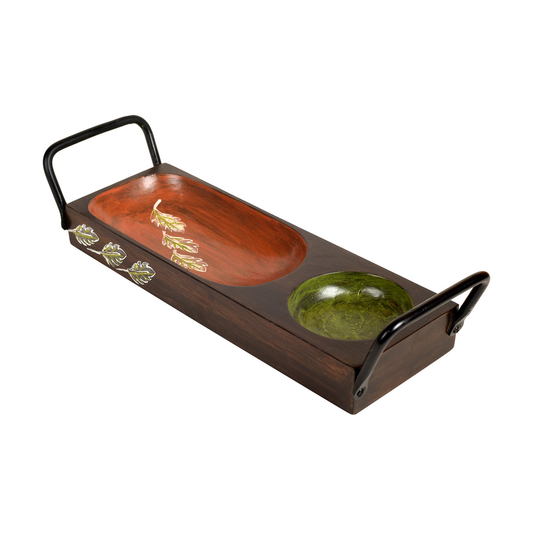 Chip n Dip Server with Sleek Metal Handle (13x4x3)