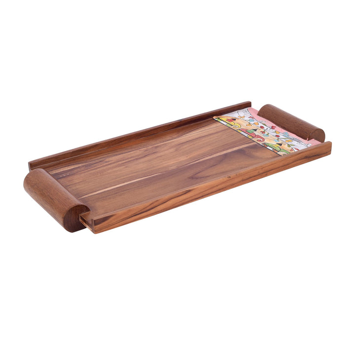 Exotic Elephants Handcrafted Serving Tray  (16.5x7.5x1.5)