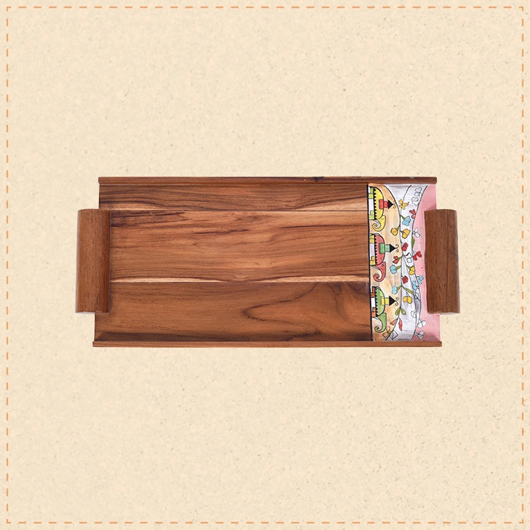 Exotic Elephants Handcrafted Serving Tray  (16.5x7.5x1.5)
