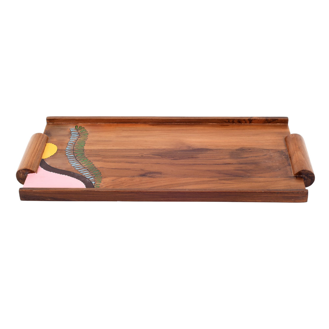 Leaf patterns rectangular serving tray (16.5x7.5x1)