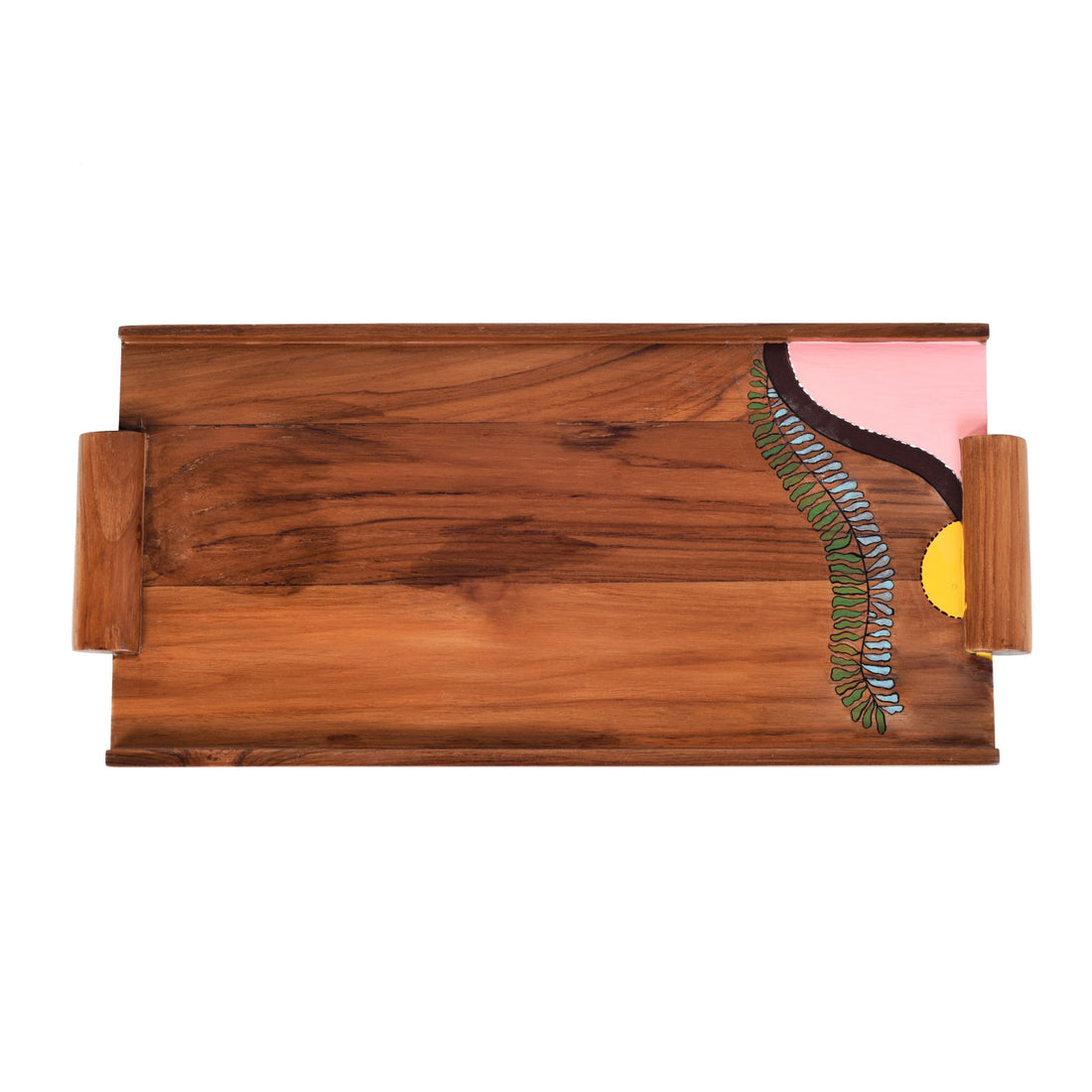 Leaf patterns rectangular serving tray (16.5x7.5x1)