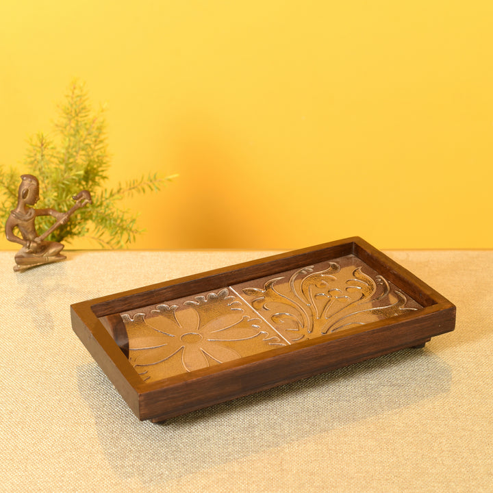 Floral Serenade Handcrafted Tray