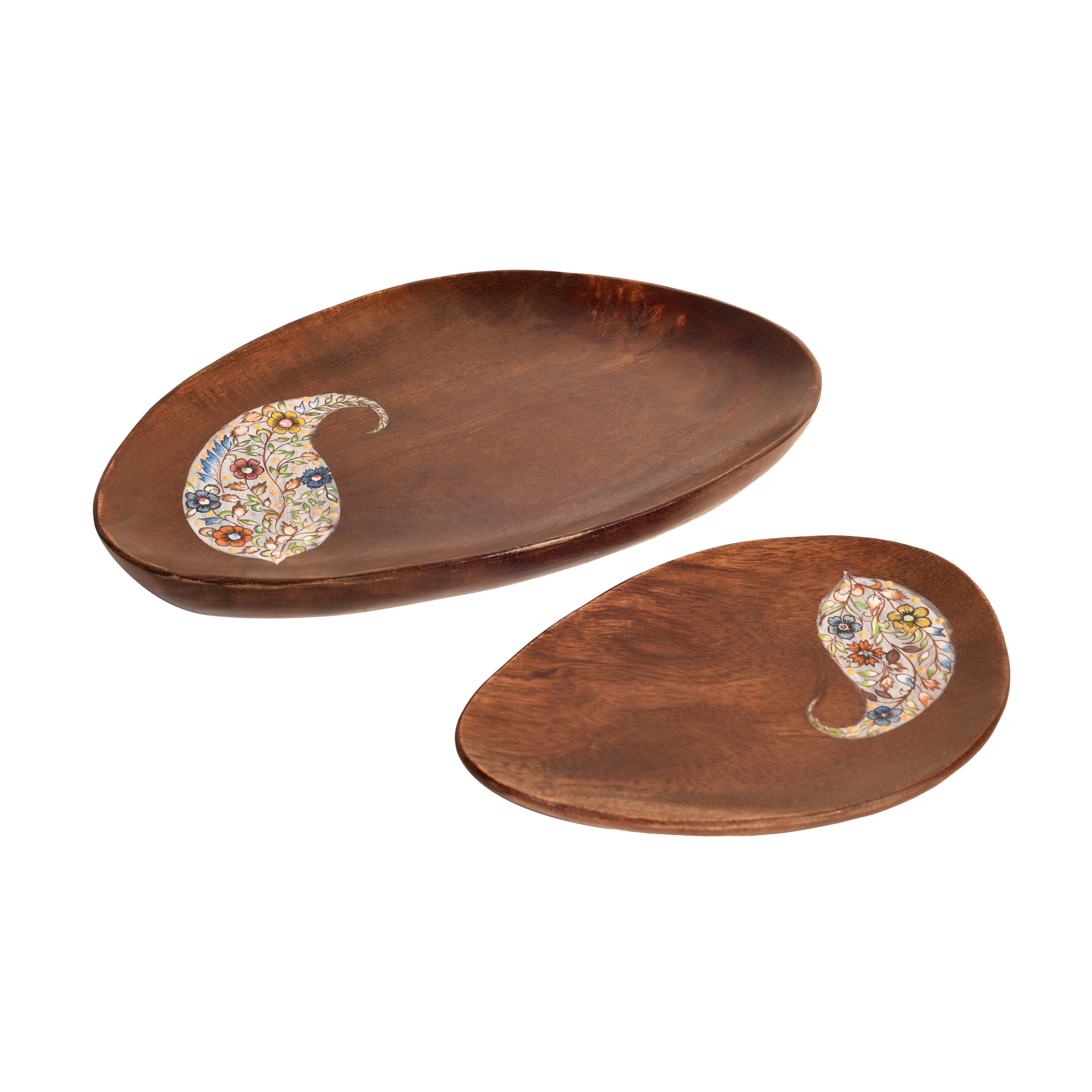 Yin-Yang Platter set with beautiful Paisley paintings